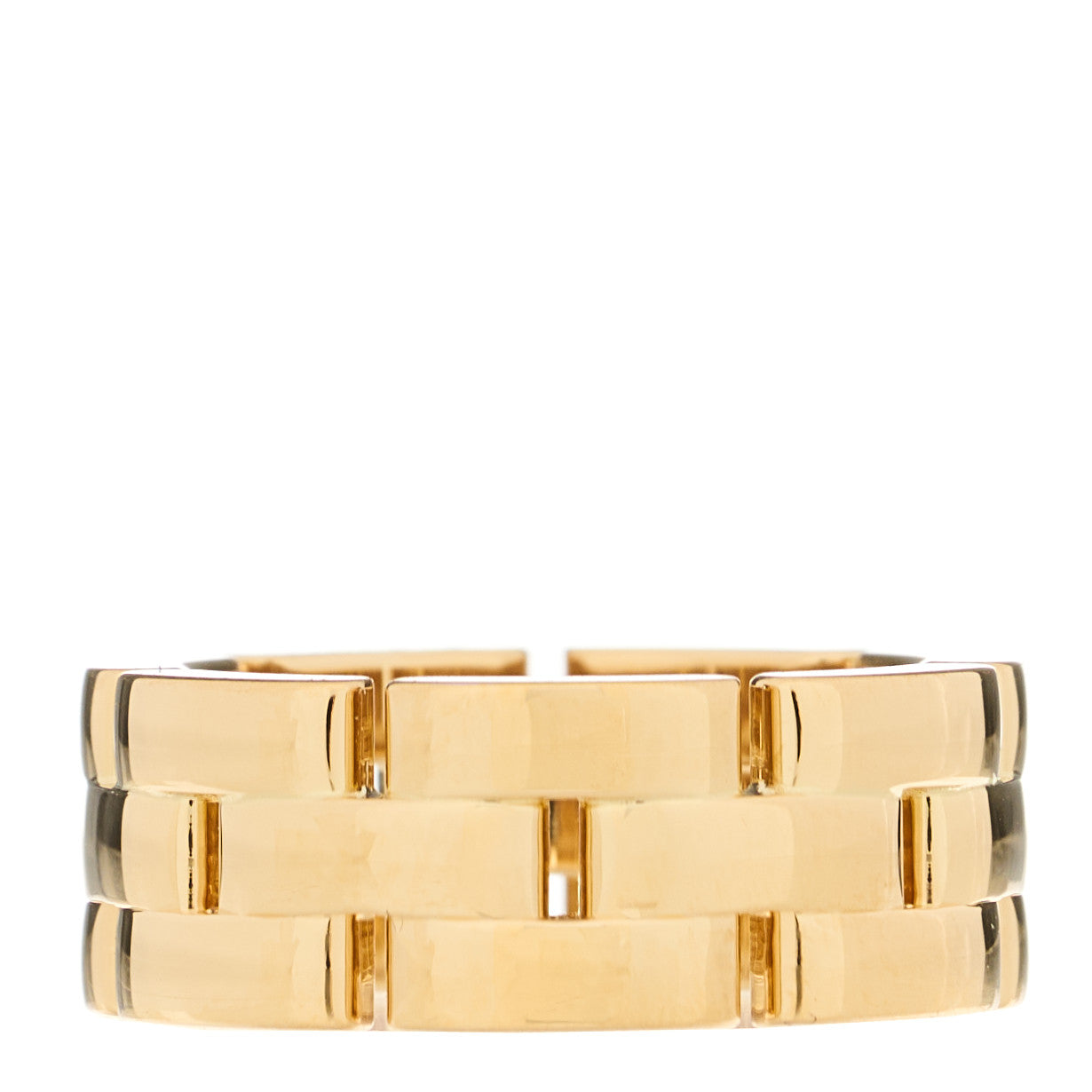 18K Yellow Gold Maillon Panthere 3 Rows Ring 48 4.5