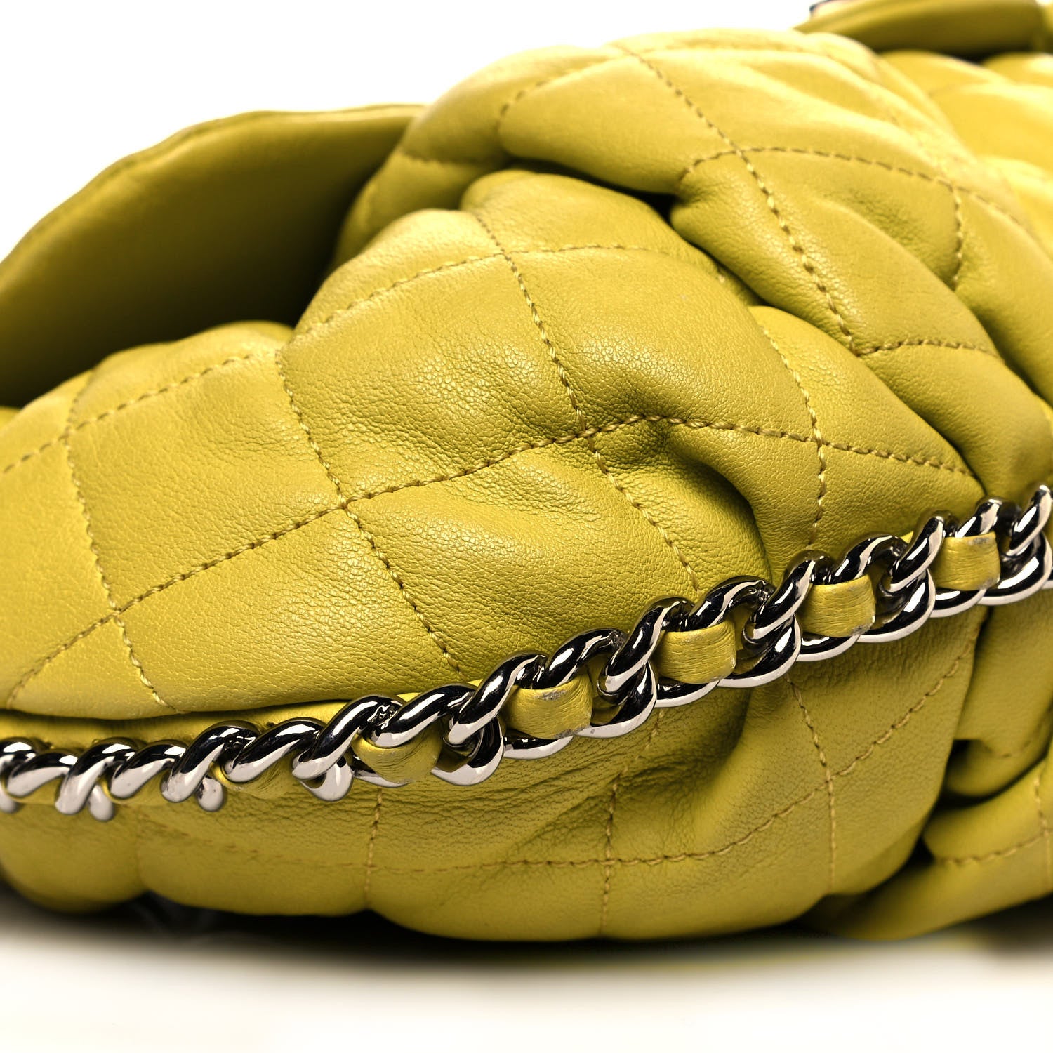 Chanel Washed Lambskin Chain Around Medium Messenger Yellow 8 of 15