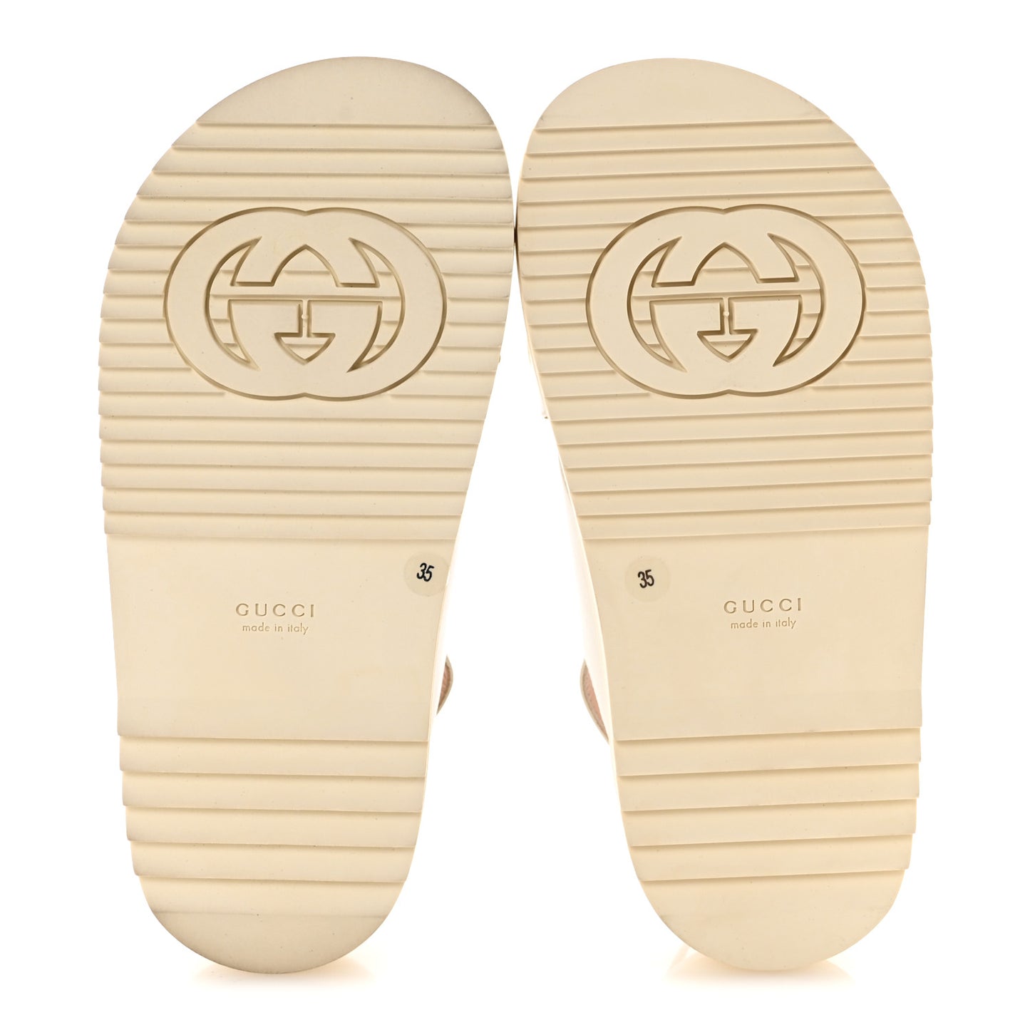 Calfskin Elizabeth Nappa Charlotte Logo Slingback Sandals 35 Mystic White Platino