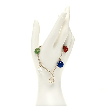 Tiffany 18K Yellow Gold Elsa Peretti Five Stone Charm Bracelet 4 of 7
