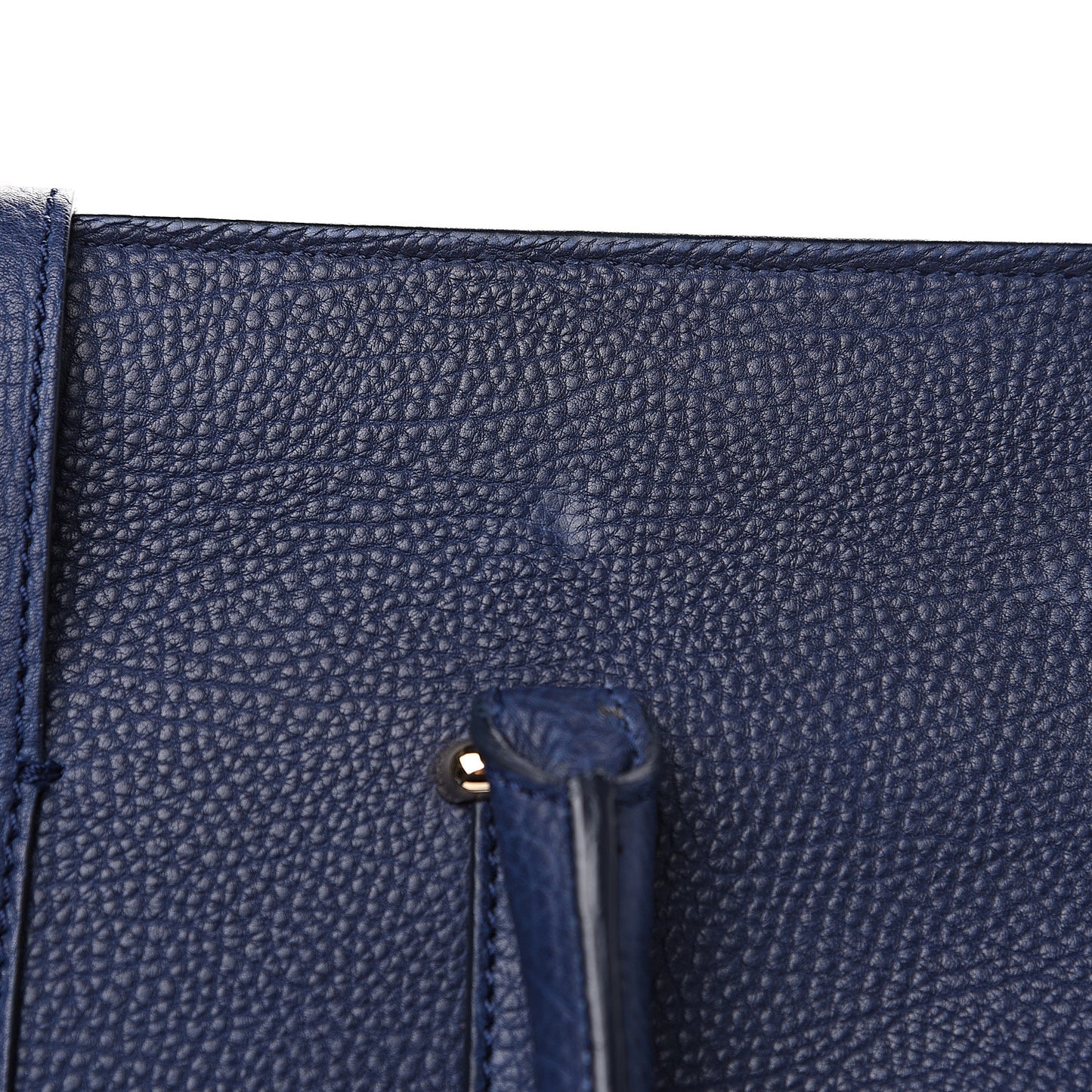Grained Calfskin M Tube Round Tote Bleu Nautique