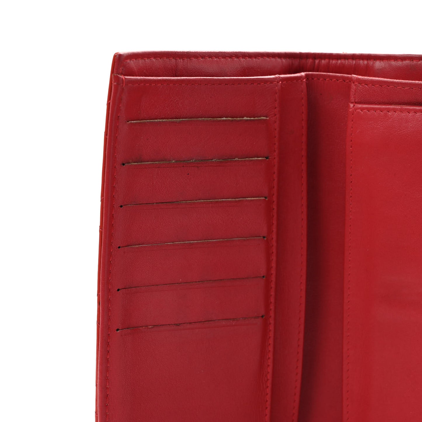 Patent Quilted Large Flap Wallet Coral