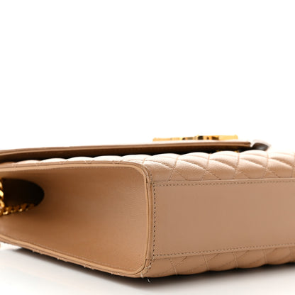 Saint Laurent Grain De Poudre Textured Mixed Matelasse Triquilt Large Monogram Satchel Cork 9 of 13
