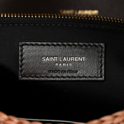 Saint Laurent Raffia Calfskin Monogram Medium Niki Chain Satchel New Nut 6 of 12