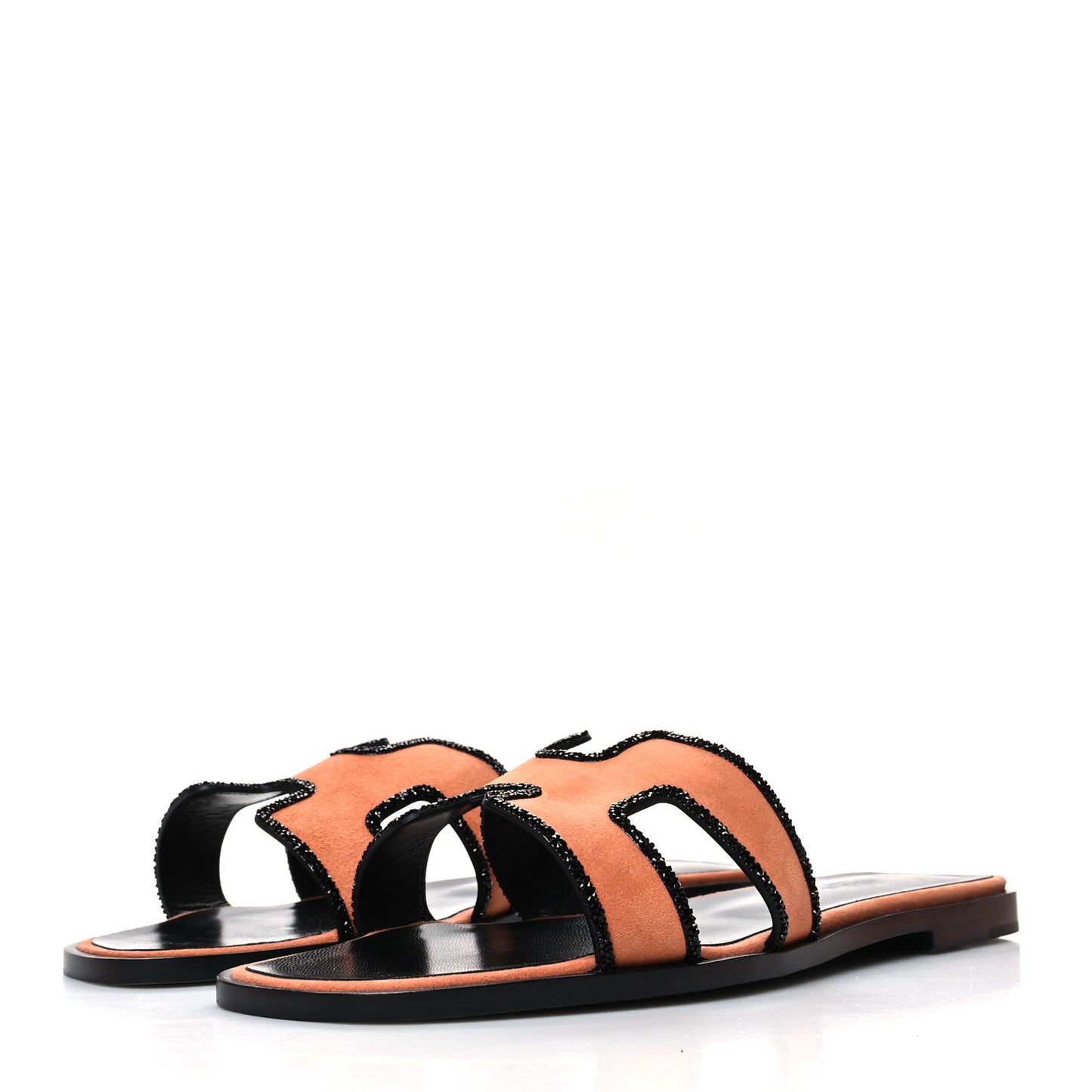 Suede Goatskin Crystal Oran Sandals 40 Rose Bubinga Black