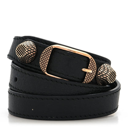 Balenciaga Agneau Giant 12 Rose Gold Hardware Triple Tour Bracelet S Black 1 of 5