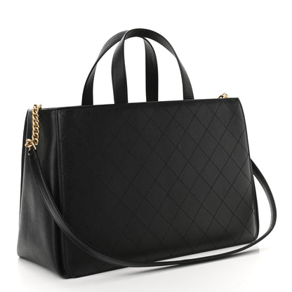 Chanel Calfskin Stitched Large Straight Lines Shopping Tote Black 3 of 13