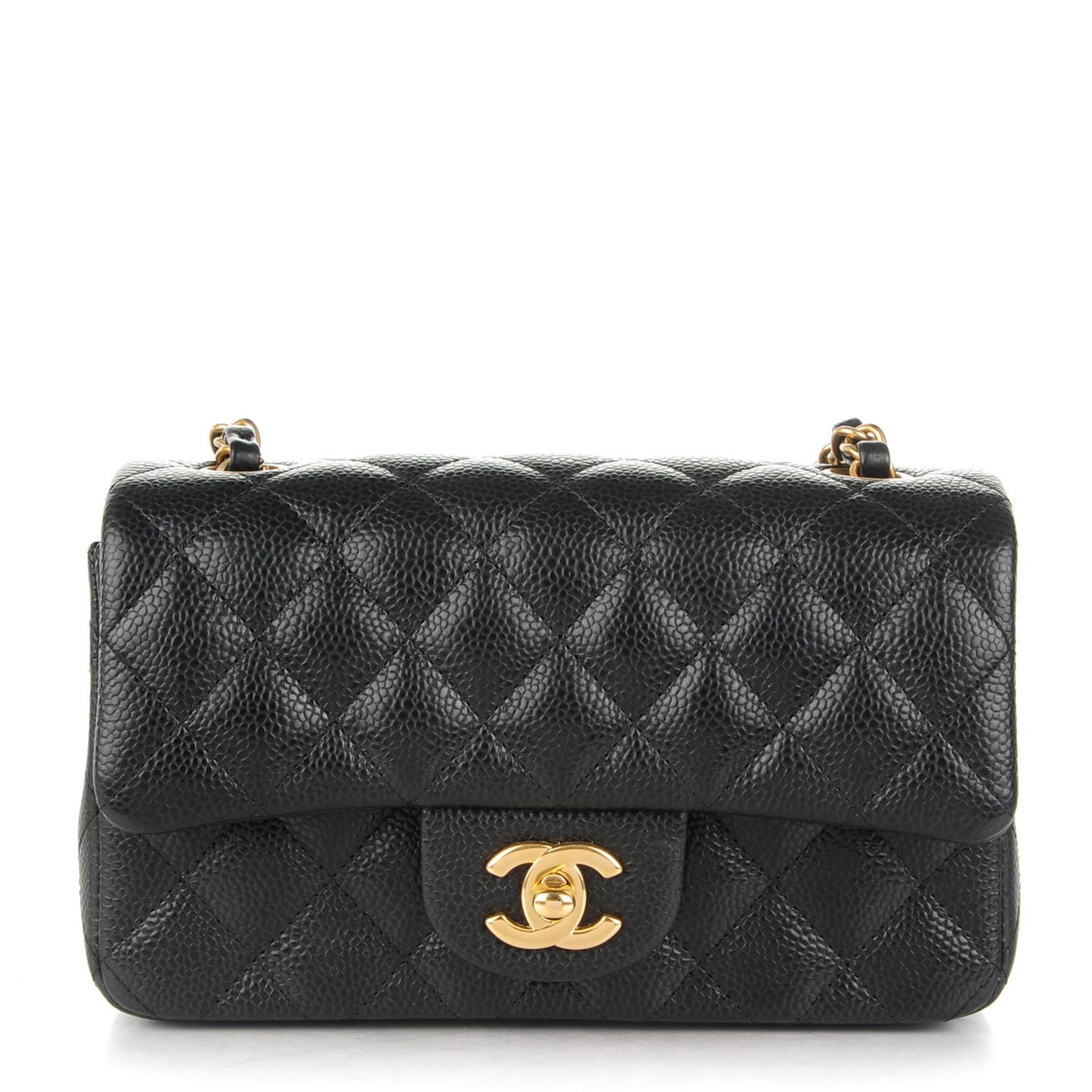 Caviar Quilted Mini Rectangular Flap Black