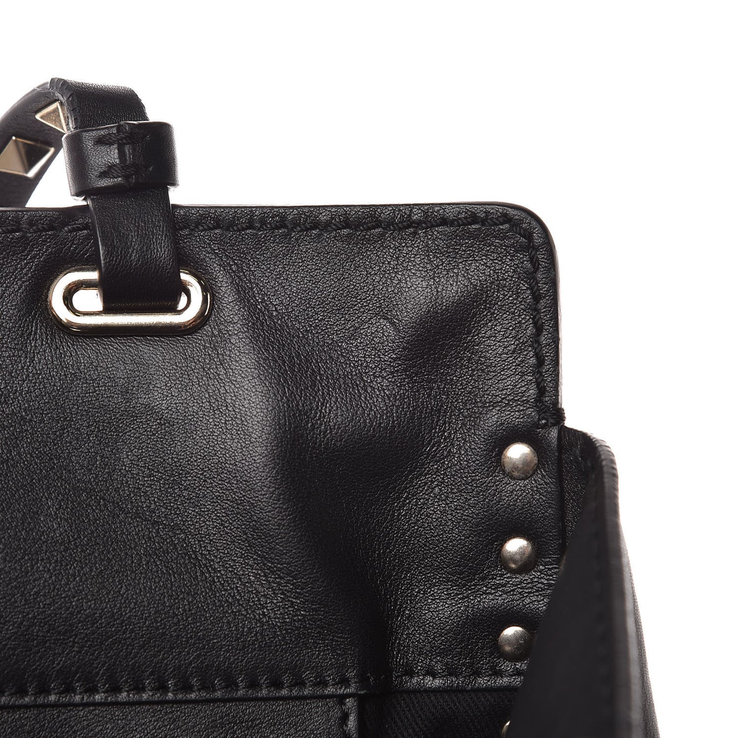 Vitello Medium Rockstud Tote Black
