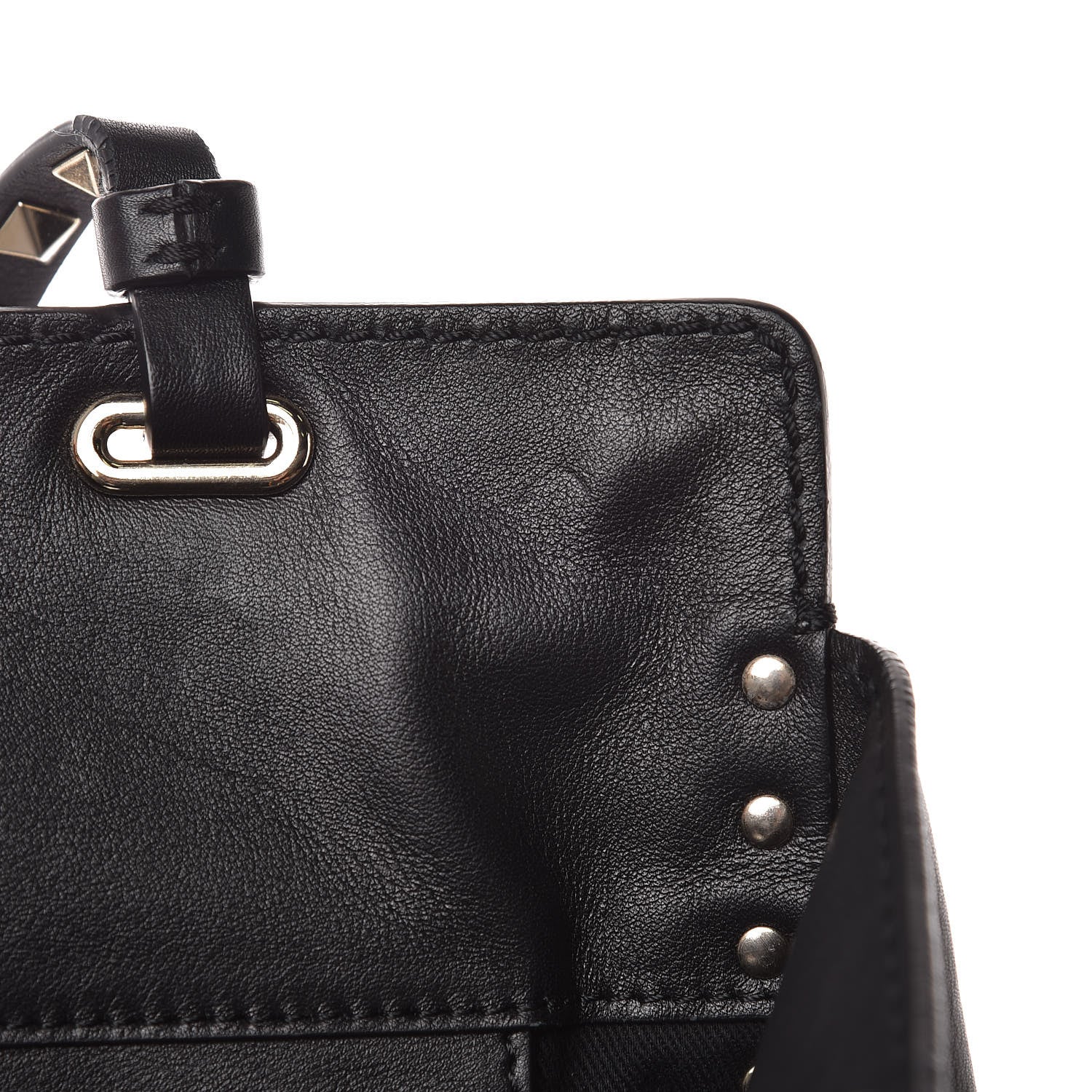 Valentino Garavani Vitello Medium Rockstud Tote Black 8 of 13