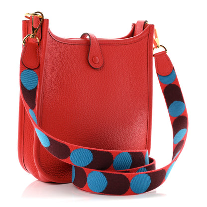 Hermes Taurillon Maurice Flipperball Sangle Evelyne TPM Rouge De Coeur Bleu Frida 3 of 10