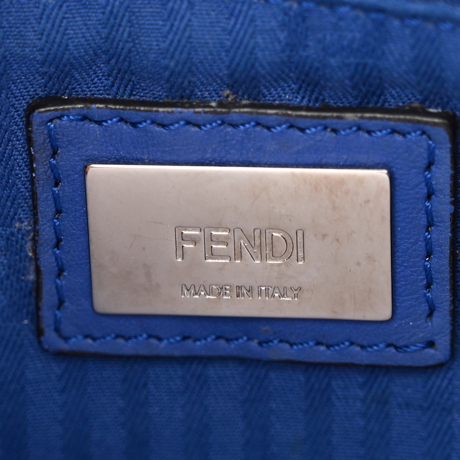 Fendi Vitello Elite Petite 2Jours Tote Blue Neon 1888544