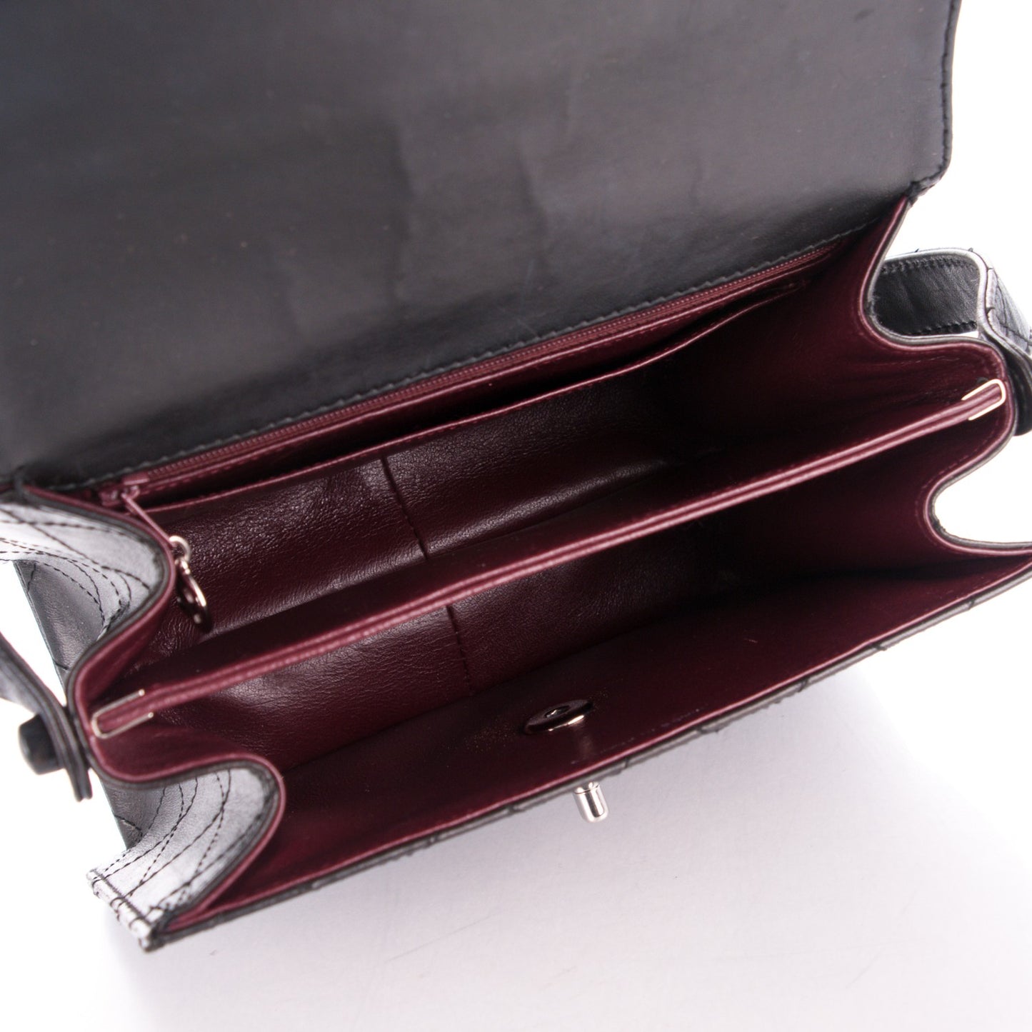 Calfskin Stitched Shoulder Bag Black