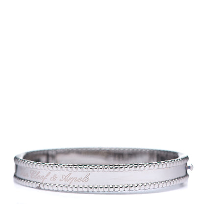 Van Cleef & Arpels 18K White Gold Perlee Signature Bangle Bracelet S 2 of 5