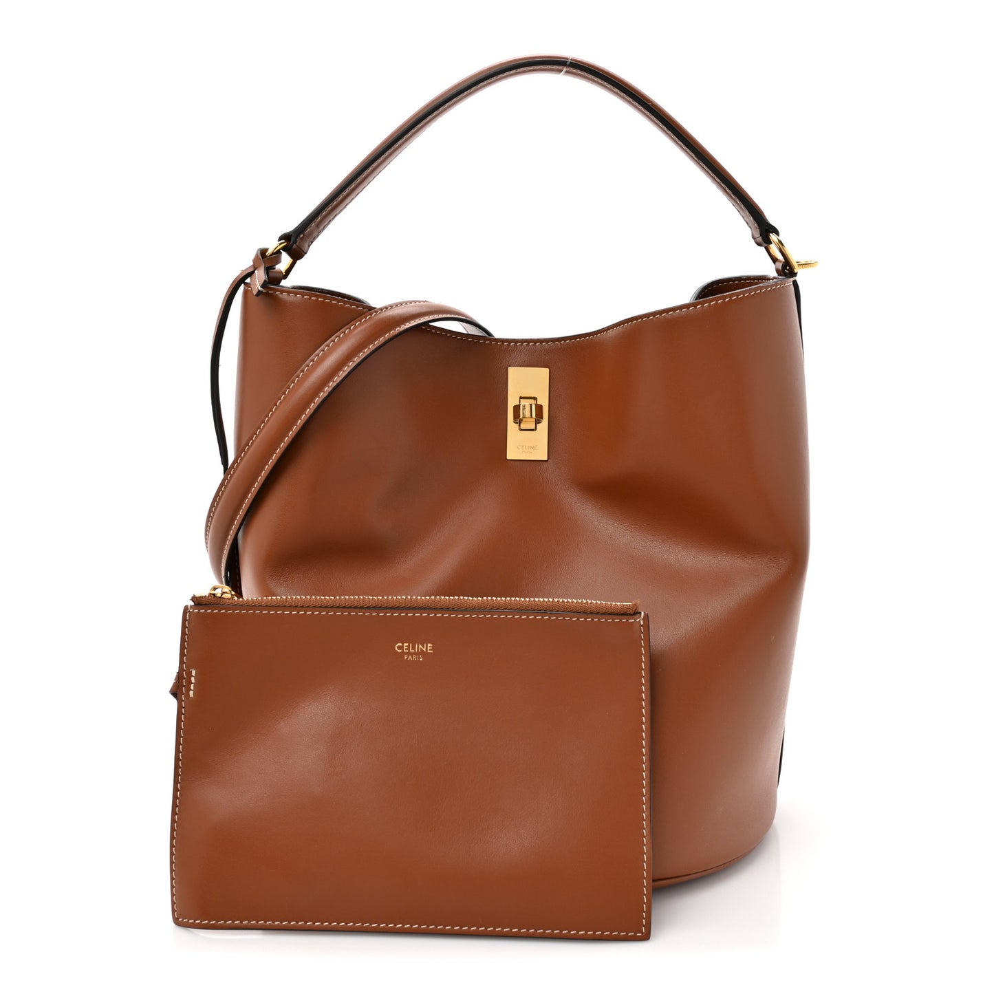 Smooth Calfskin Bucket 16 Bag Tan