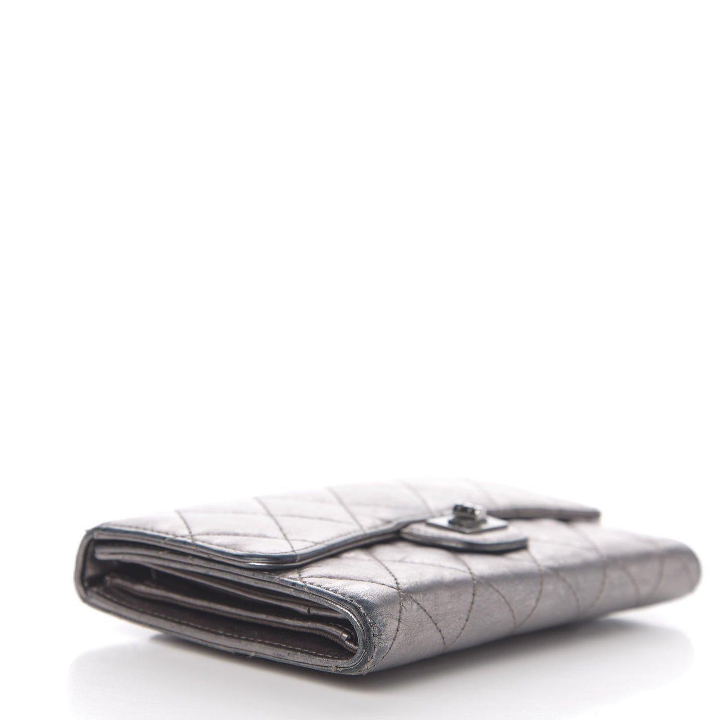 Metallic Aged Calfskin Quilted Reissue Long Flap Wallet