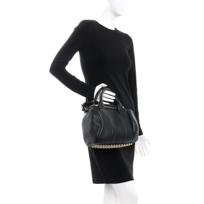 Alexander Wang Pebbled Lambskin Rockie Black Pale Gold Hardware 3 of 9