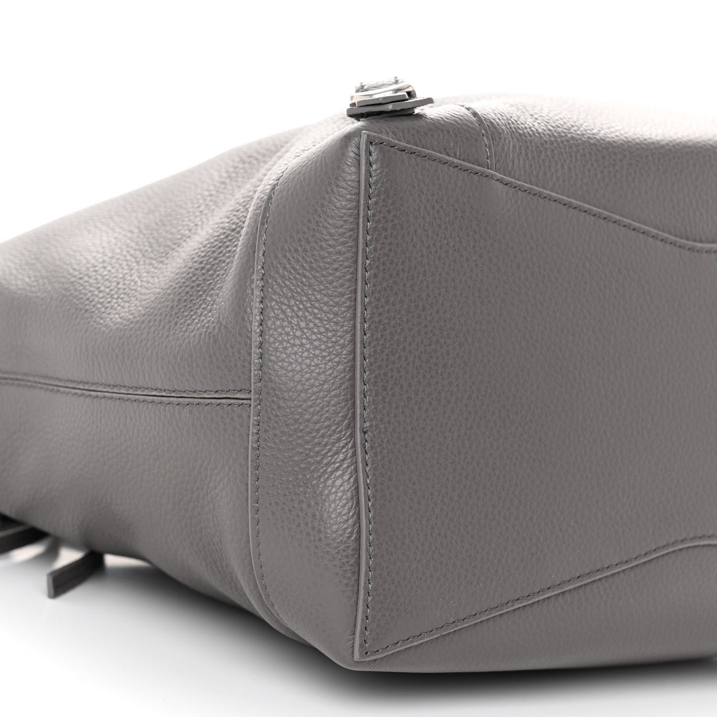 Grained Calfskin Silver Hardware Small Neo Classic Hobo Dark Grey
