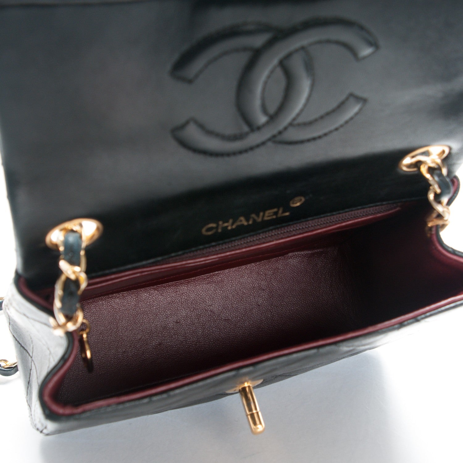 Chanel Lambskin Quilted Mini Square Flap Black 5 of 8
