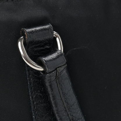 Prada Tessuto Nylon Calfskin Shoulder Bag Black 7 of 9