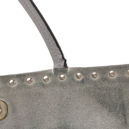 Valentino Garavani Grained Calfskin Rockstud Shoulder Tote Pastel Grey 8 of 10
