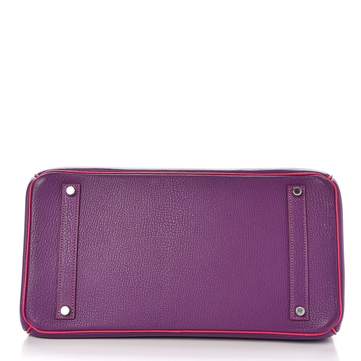 Hermes Chevre Mangalore Bi-Color Horseshoe Birkin 35 Ultraviolet Rose Tyrien 6 of 35