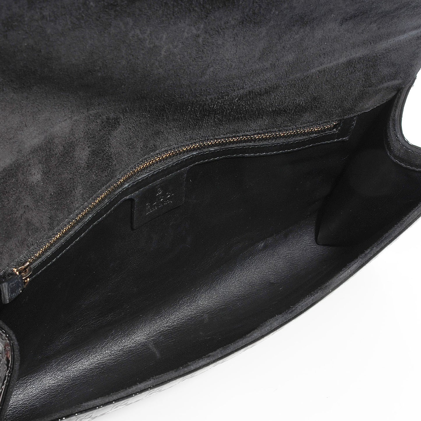 Patent Microguccissima Medium Broadway Evening Clutch Black