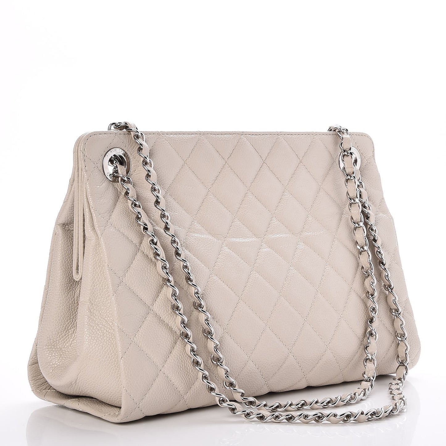 Caviar Timeless CC Shopping Tote Beige Clair