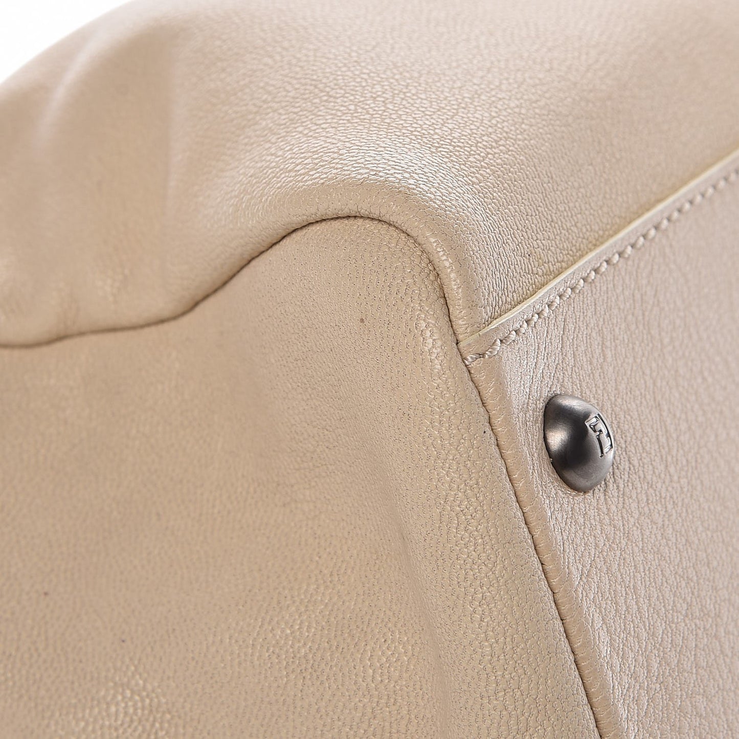 Goatskin Large Peekaboo Iconic Satchel Grigio Black