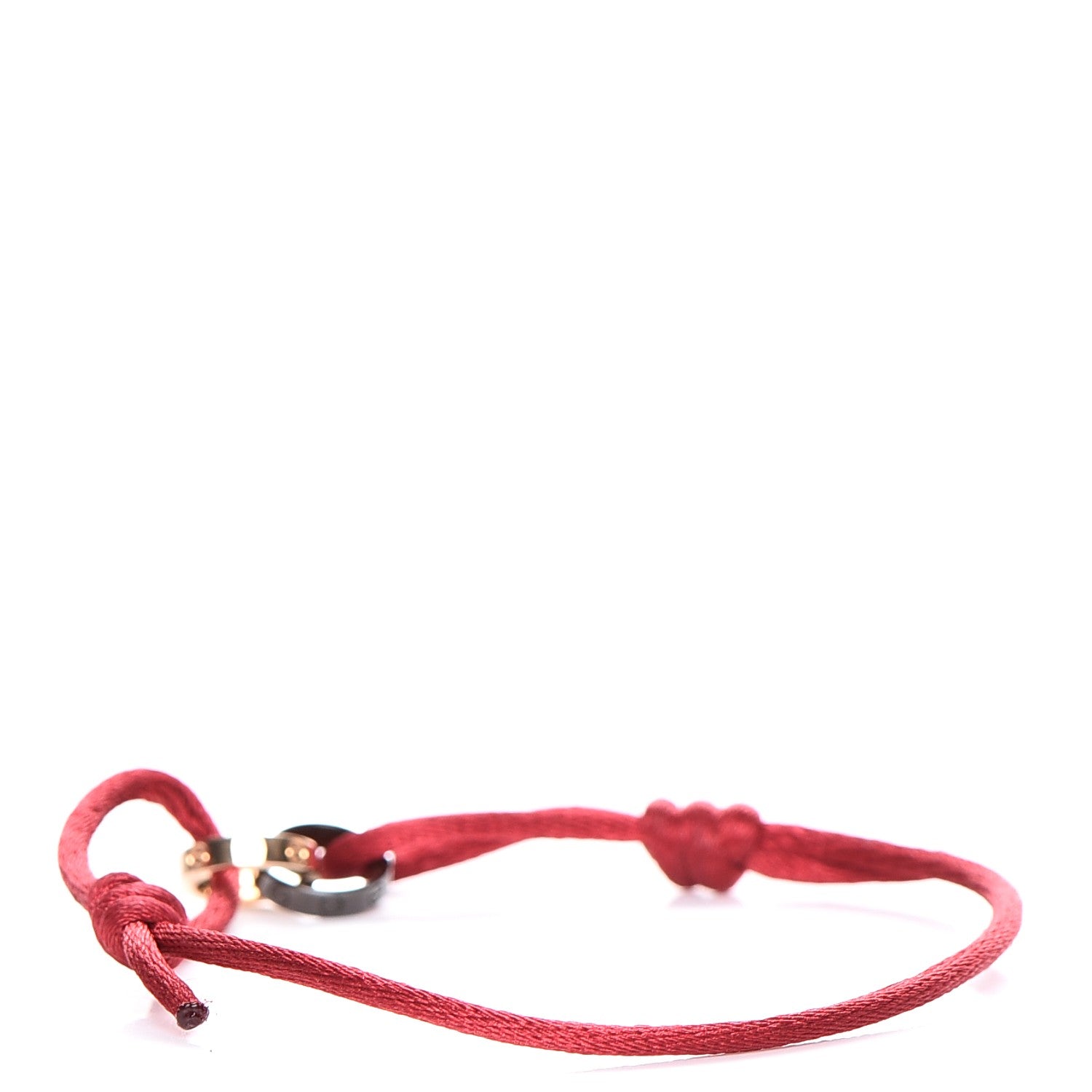 Cartier 18K Pink Gold Ceramic 4 Diamond LOVE Cord Bracelet Red 3 of 8