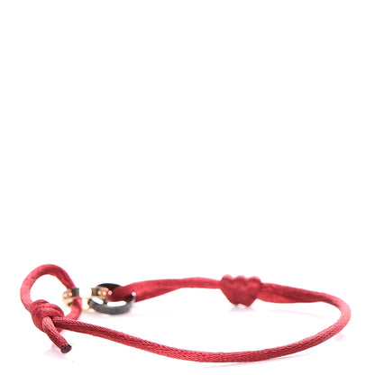 Cartier 18K Pink Gold Ceramic 4 Diamond LOVE Cord Bracelet Red 3 of 8