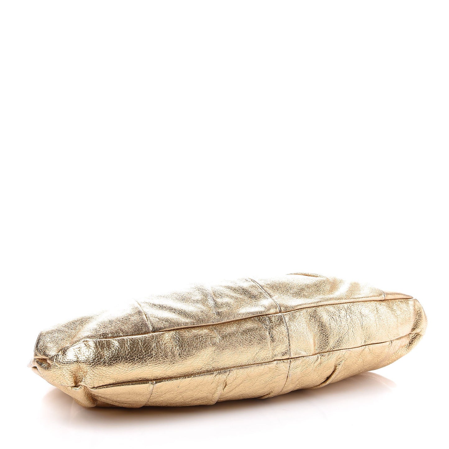 Metallic Soft Calfskin Oversized Clutch Gold
