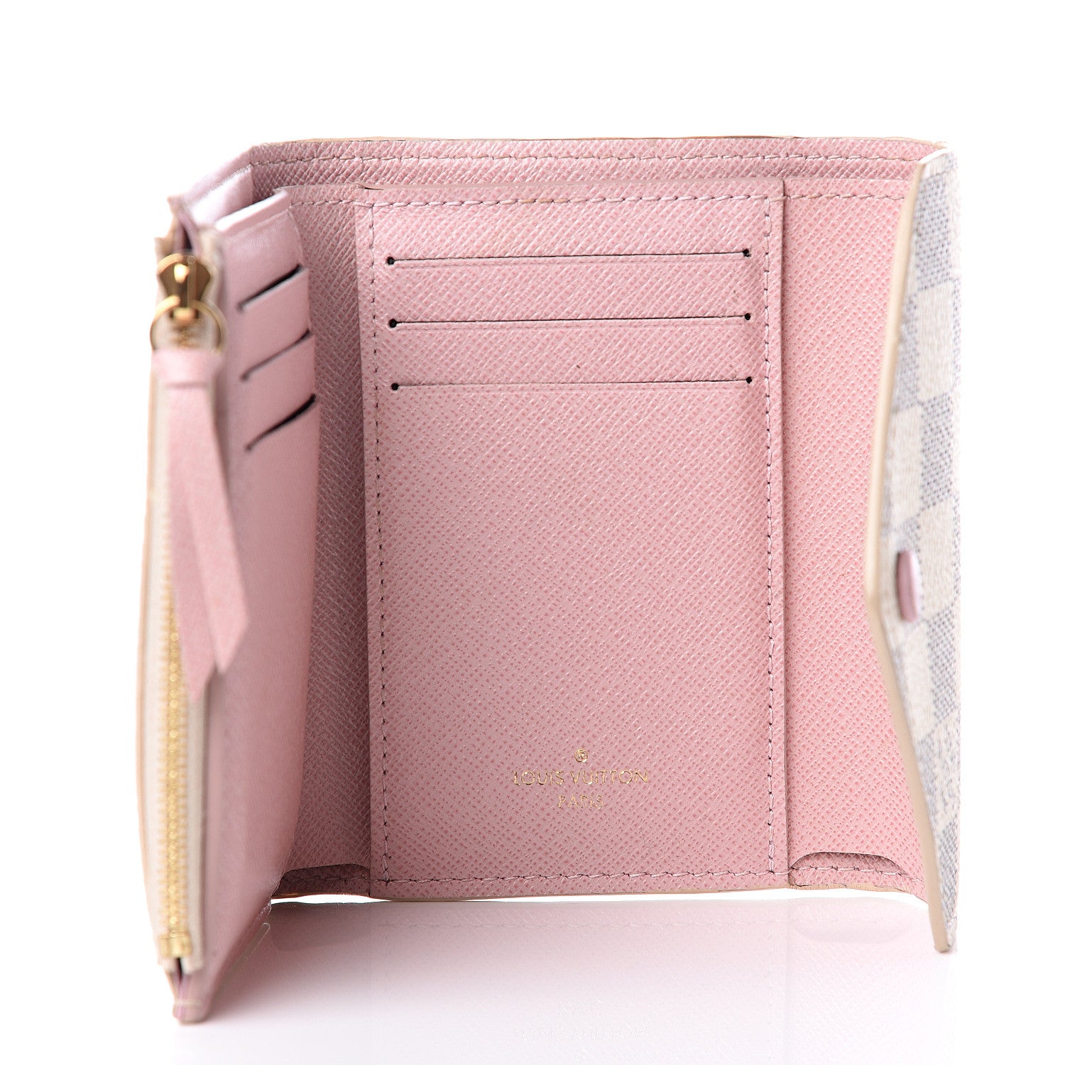 Louis Vuitton Damier Azur Victorine Wallet Rose Ballerine 4 of 14