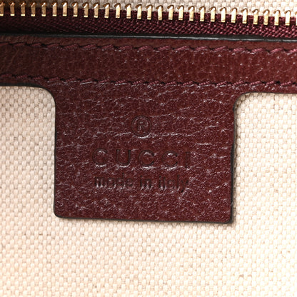 Gucci Monogram Textured Dollar Calfskin Web Medium Ophidia Shopping Tote Sahara Rubino Chardonnay 5 of 9
