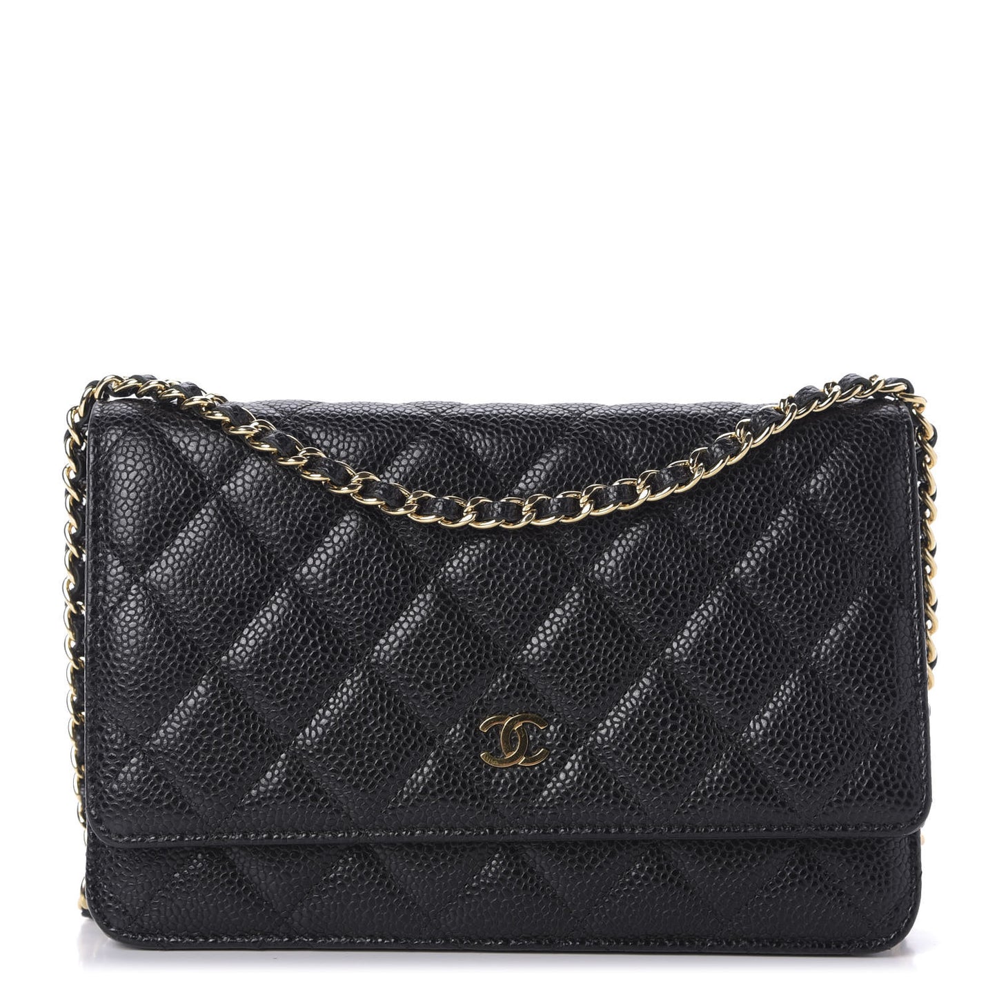 Caviar Quilted Wallet On Chain WOC Black