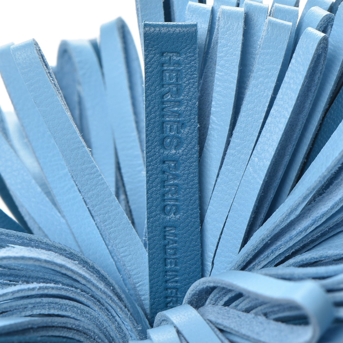Lambskin Bi-Color Carmen Tassel Key Holder Bleu Izmir Celeste