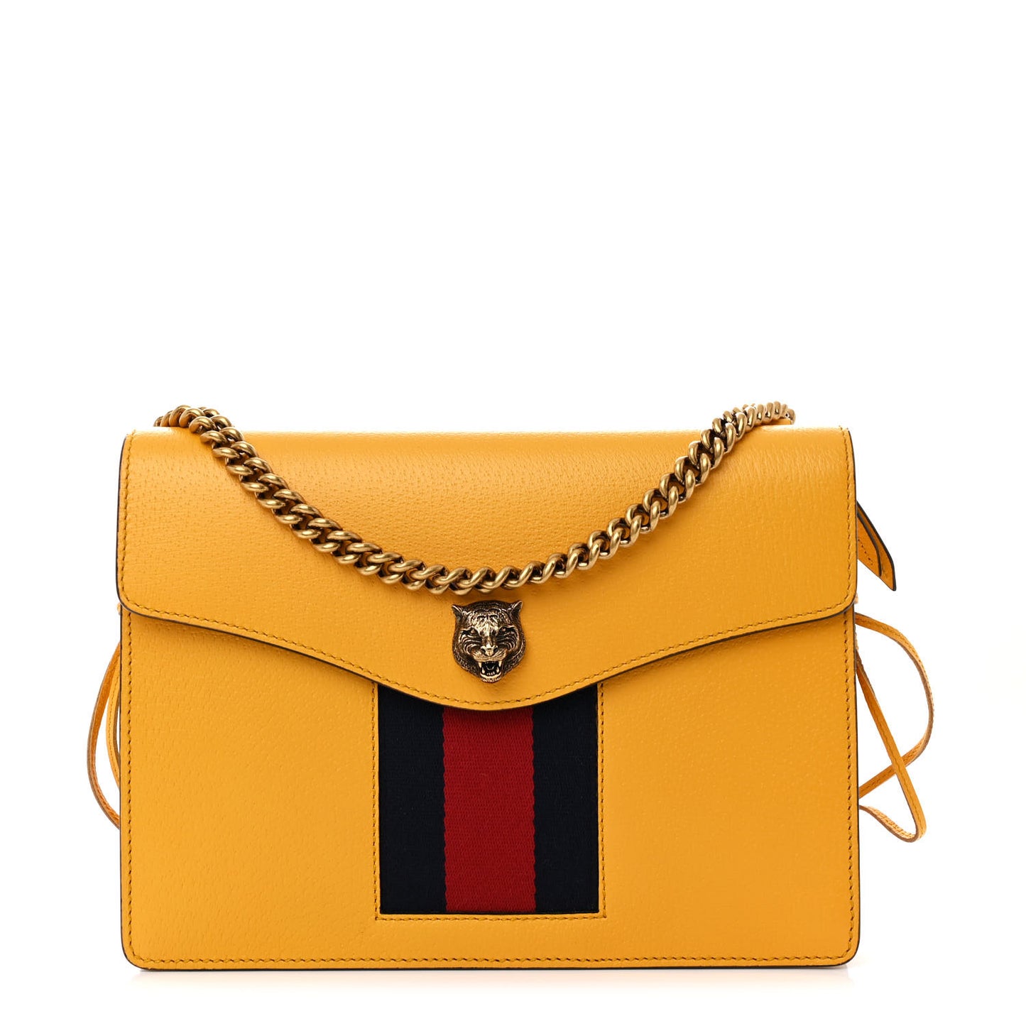 Textured Calfskin Web Animalier Chain Shoulder Bag Crop