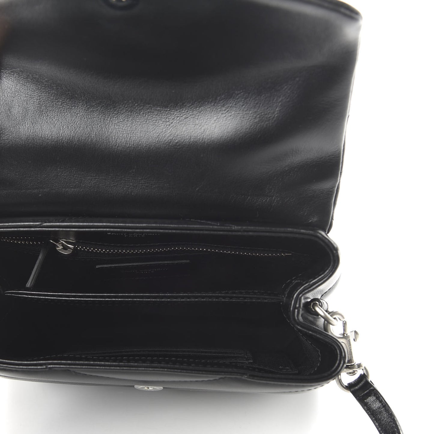Calfskin Y Quilted Monogram Toy Loulou Crossbody Bag Black