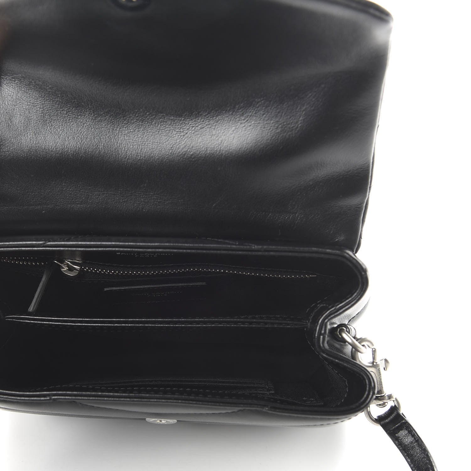 Saint Laurent Calfskin Y Quilted Monogram Toy Loulou Crossbody Bag Black 5 of 9