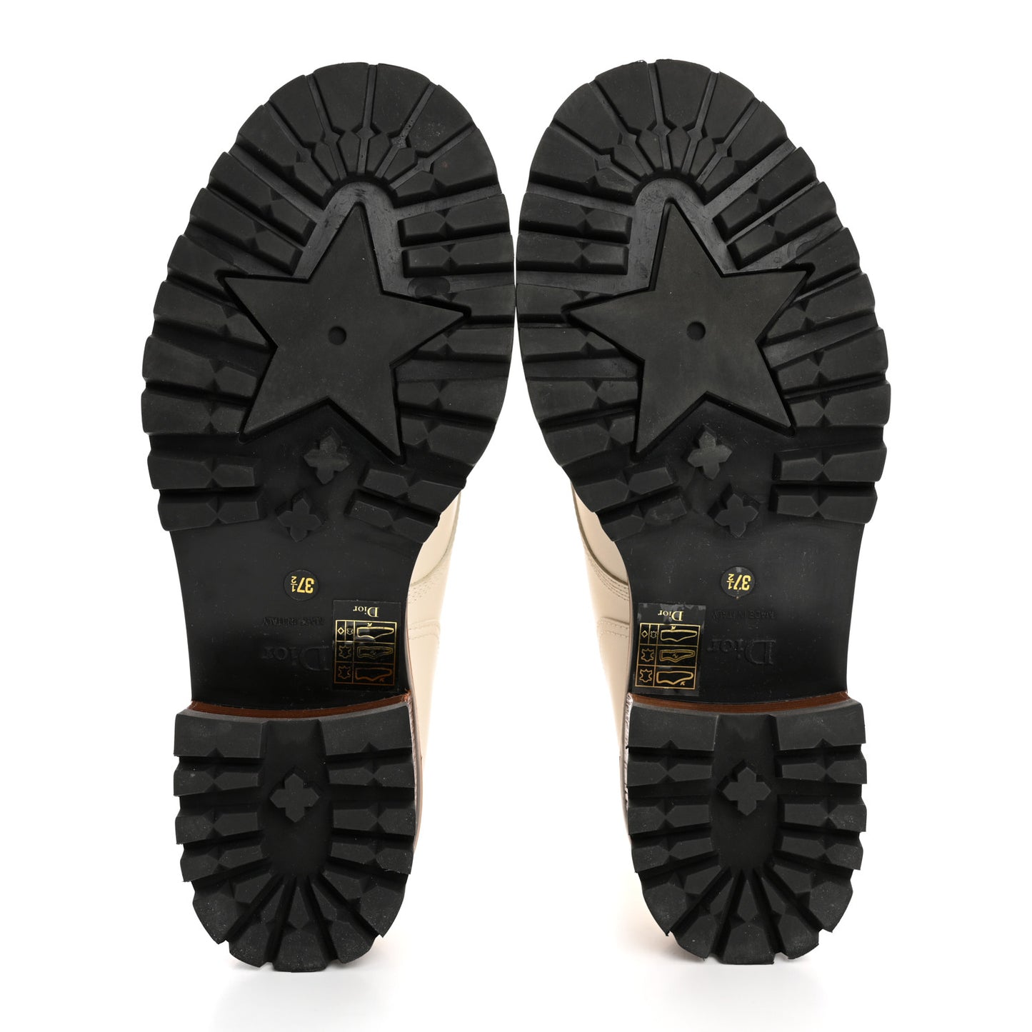 Calfskin Dior Quest 35mm Hiking Boots 37.5 Off White