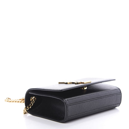 Saint Laurent Grain De Poudre Small Monogram Kate Satchel Black 4 of 12