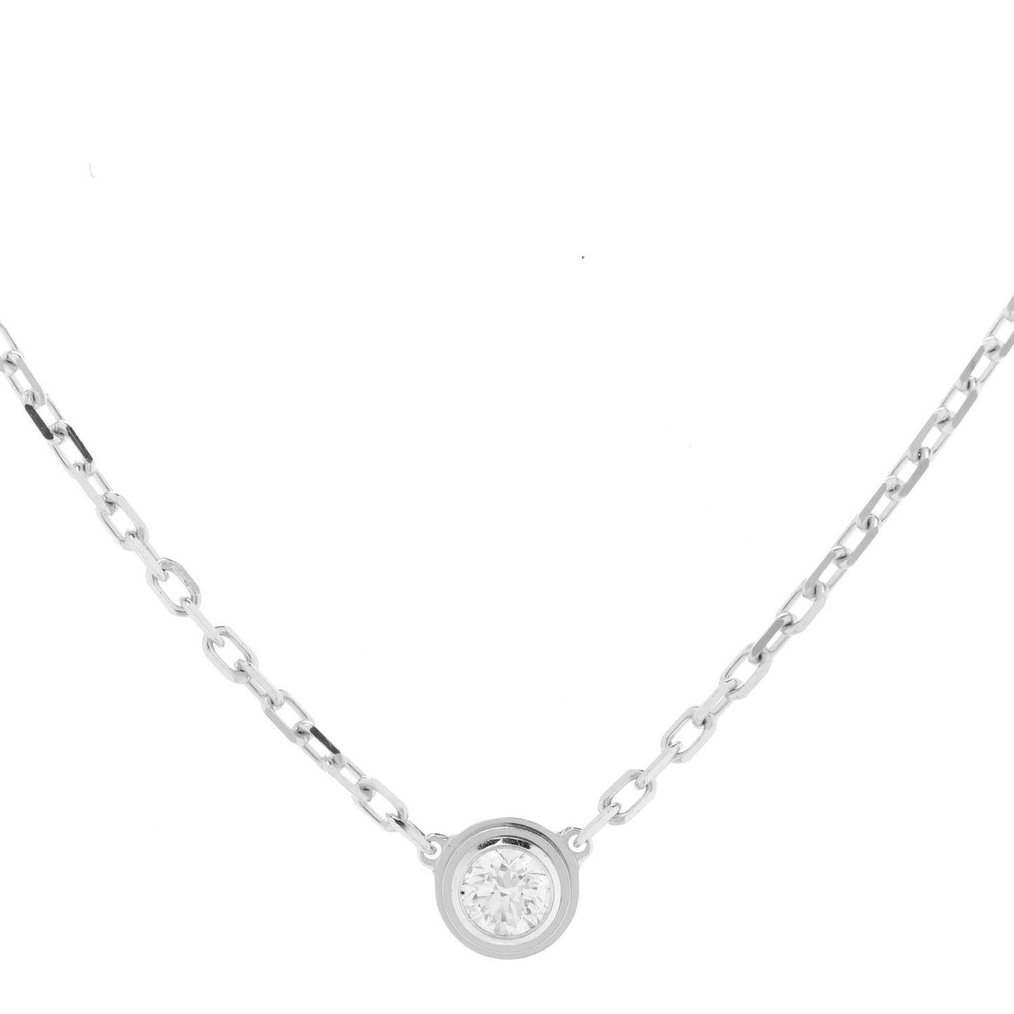 18K White Gold Diamond SM D'Amour Pendant Necklace
