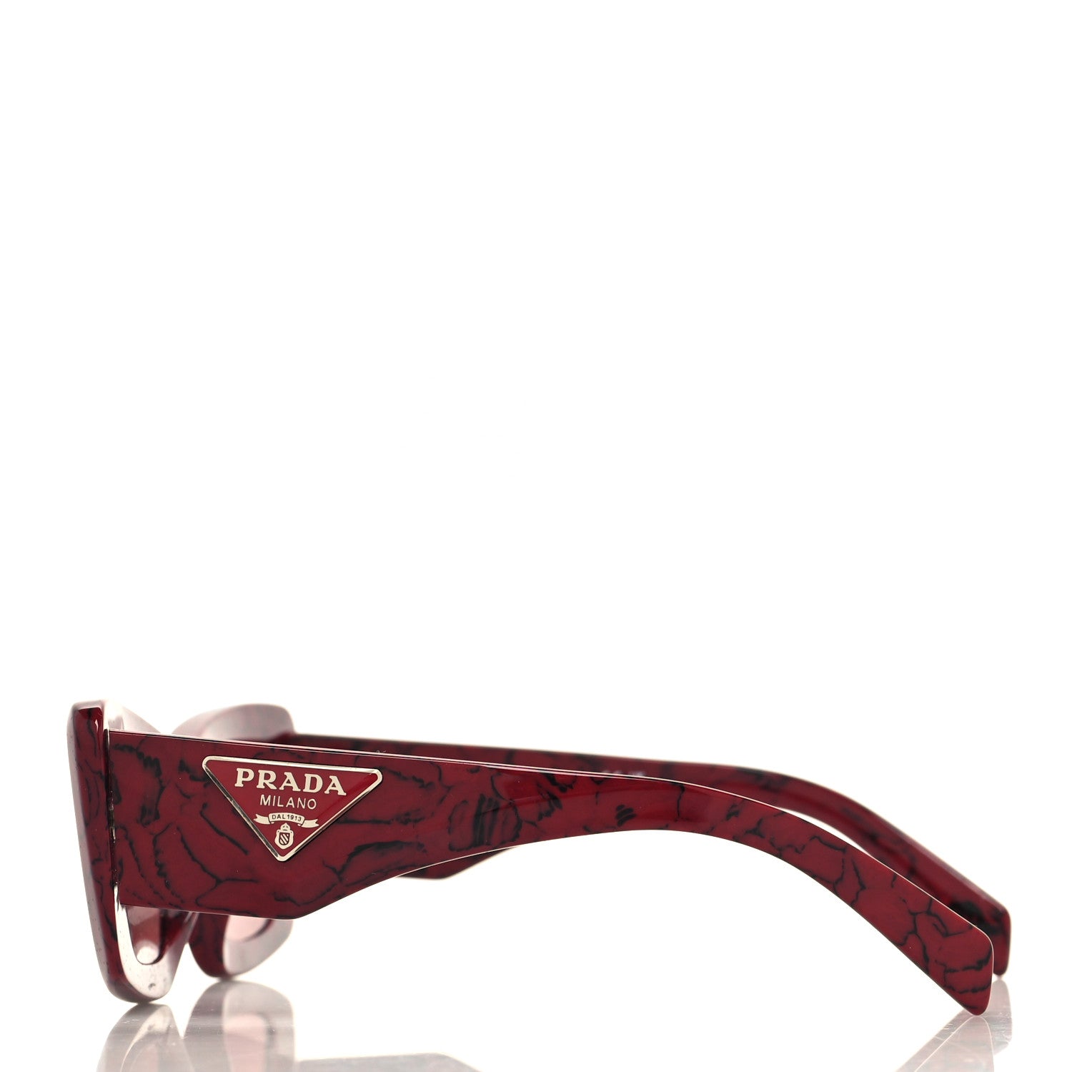 Prada Acetate Symbole Sunglasses SPR 13Z Red Marble 3 of 8
