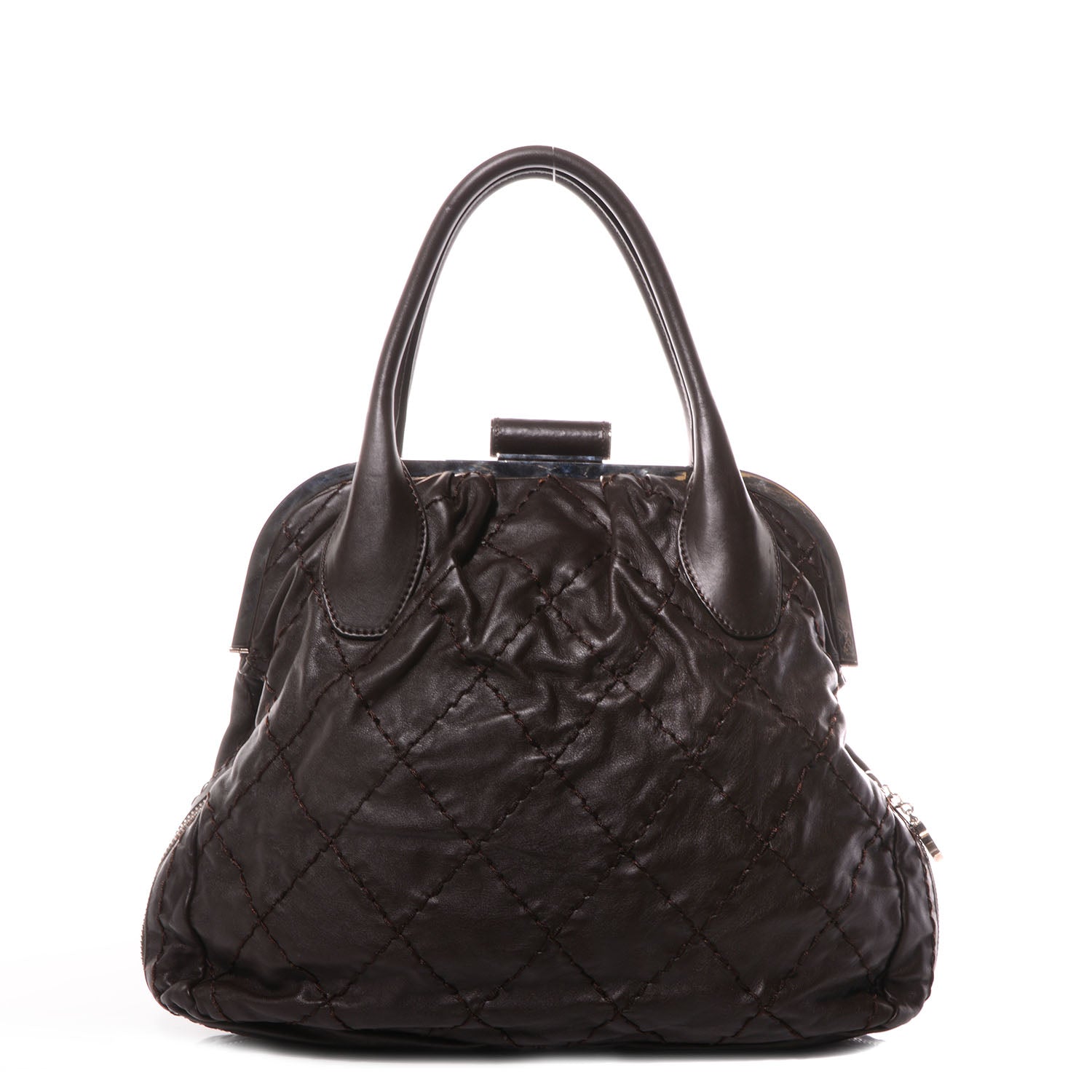 Chanel Calfskin Expandable Stitched Frame Bag Dark Brown 1 of 7