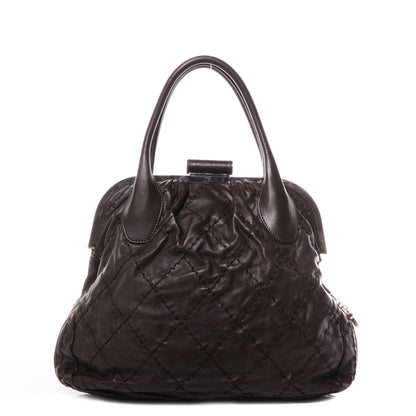 Chanel Calfskin Expandable Stitched Frame Bag Dark Brown 1 of 7