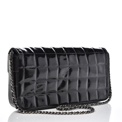 Chanel Patent Quilted East West Chocolate Bar Flap Black 2 of 9