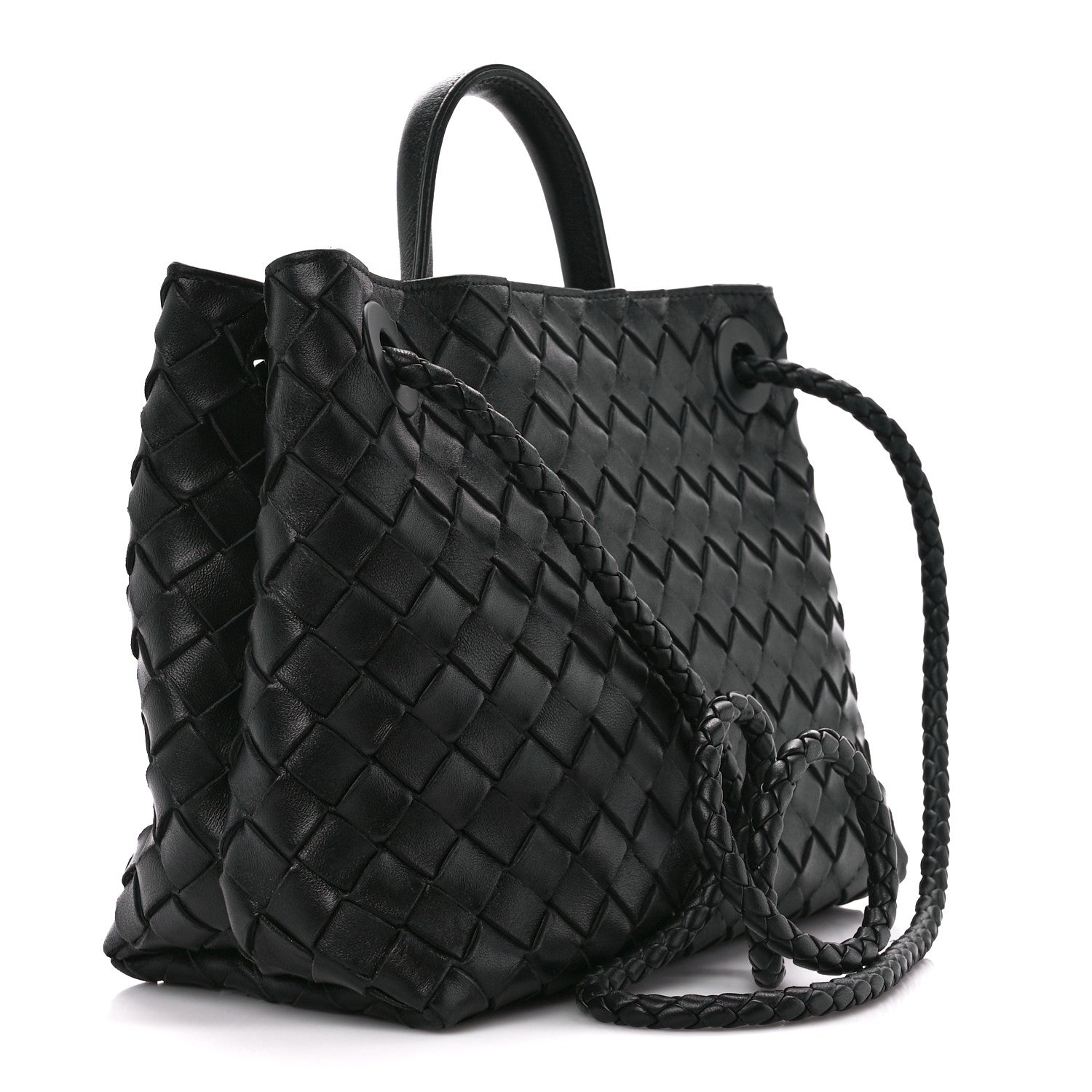 Bottega Veneta Nappa Intrecciato Small Andiamo Shoulder Bag Black 3 of 9