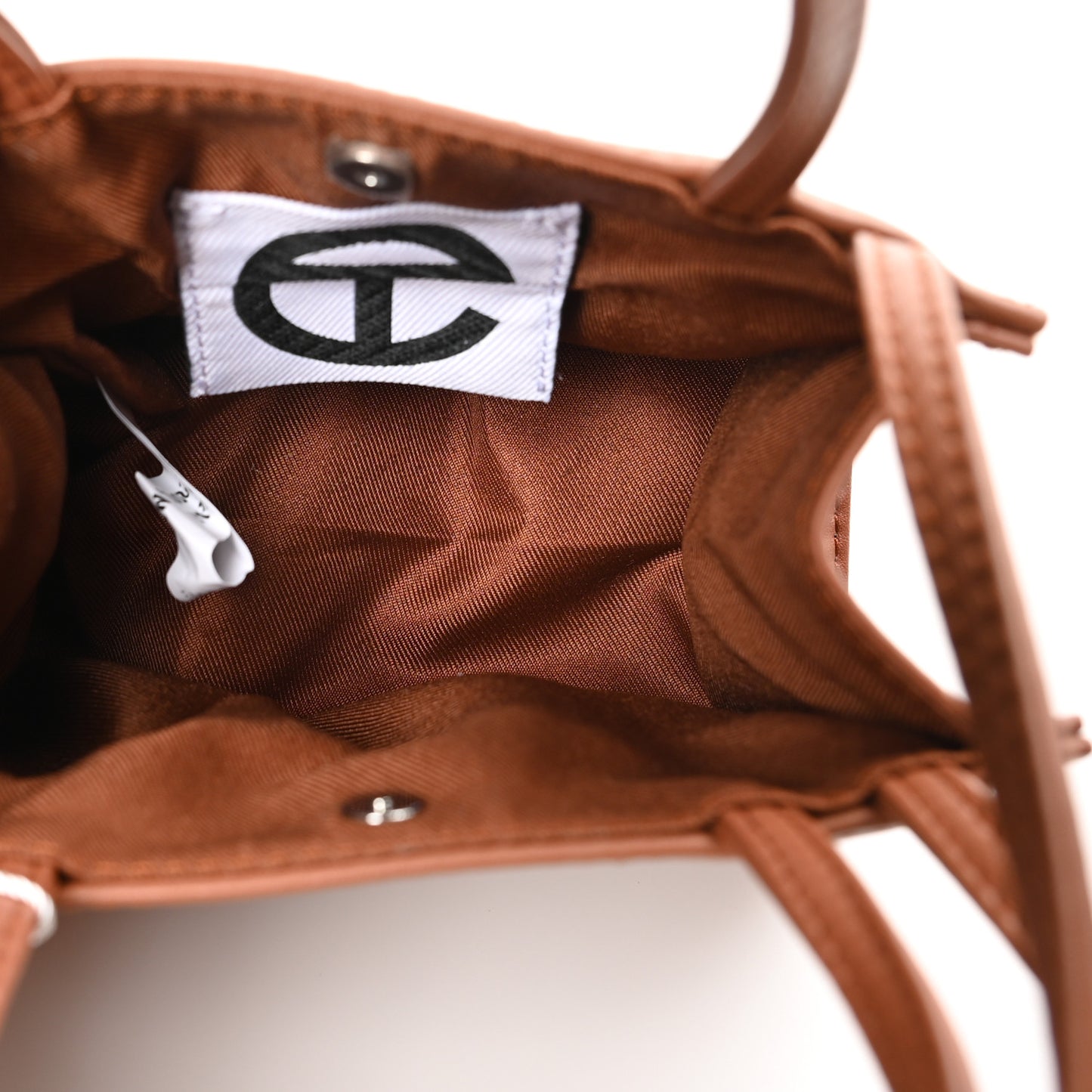 Vegan Leather Small Shopping Bag Tan