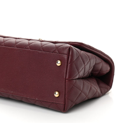 Chanel Caviar Lizard Quilted Small Coco Handle Flap Burgundy 10 of 10