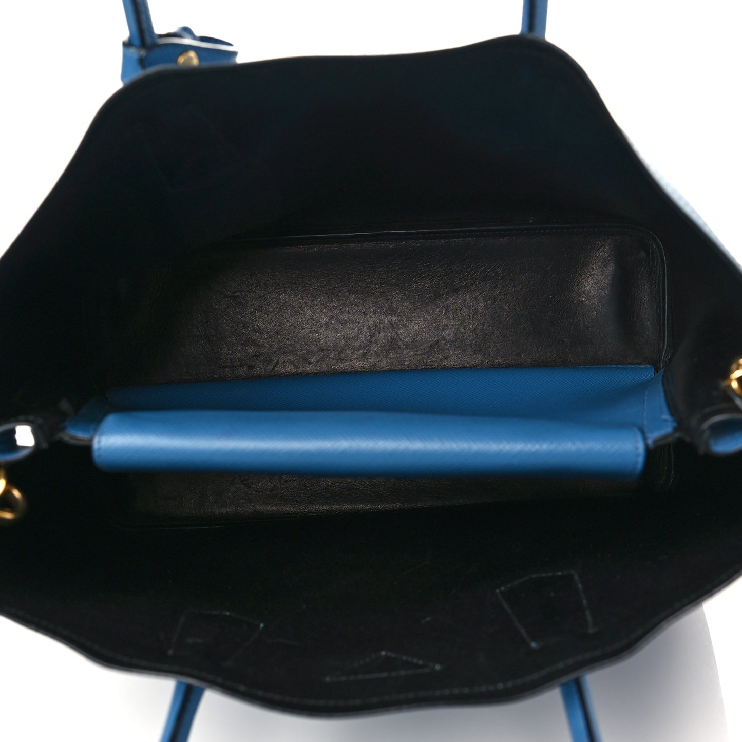 Saffiano Cuir Medium Double Bag Cobalto